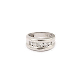 5 Diamonds 18 Carats white gold Band Ring